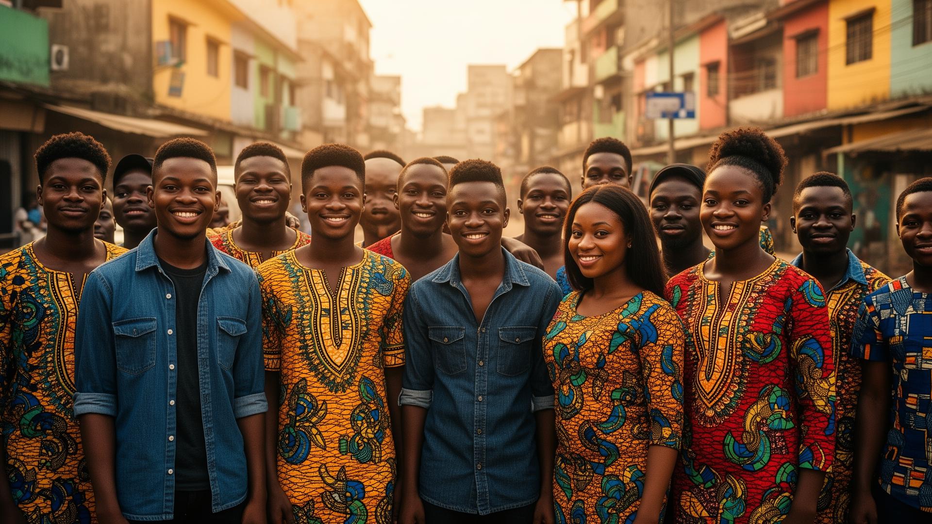 Diverse young Nigerian adults standing together with confidence